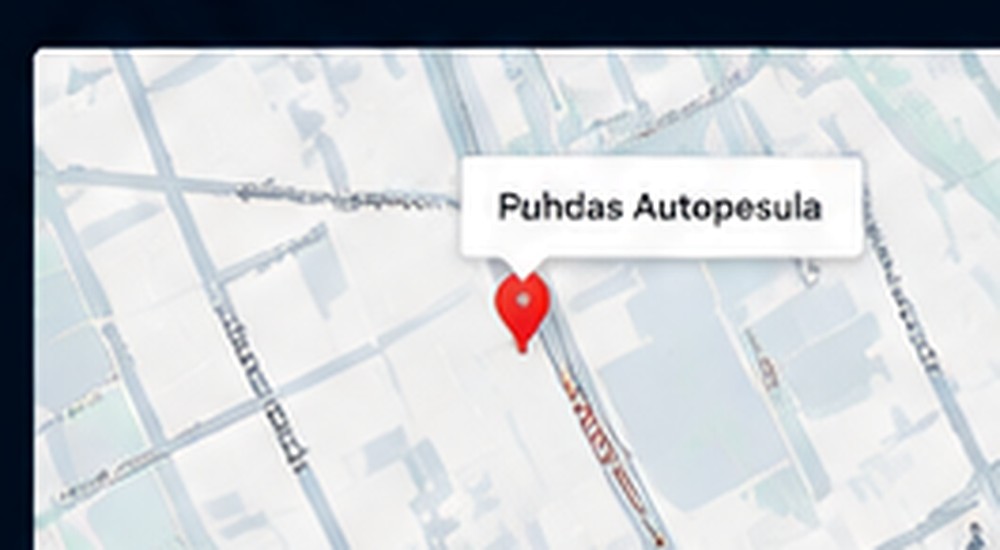 Esimerkkikartta Puhdas Autopesulan sijainnista Salossa